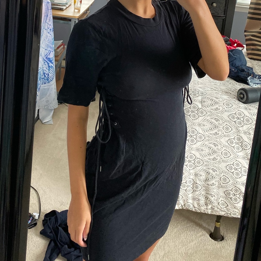 Black Tie Detail Dress